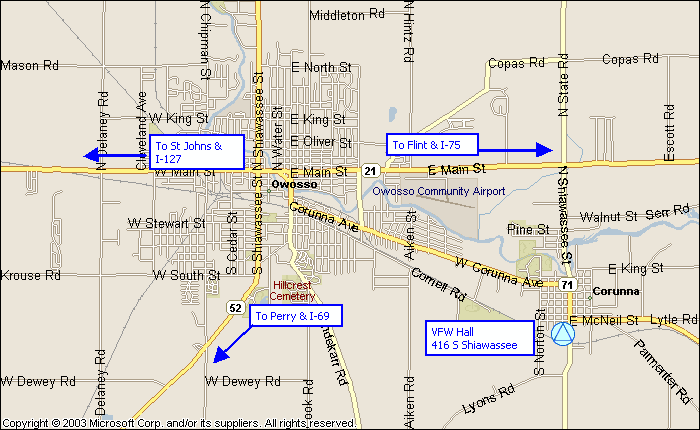 map to Corunna meeting location